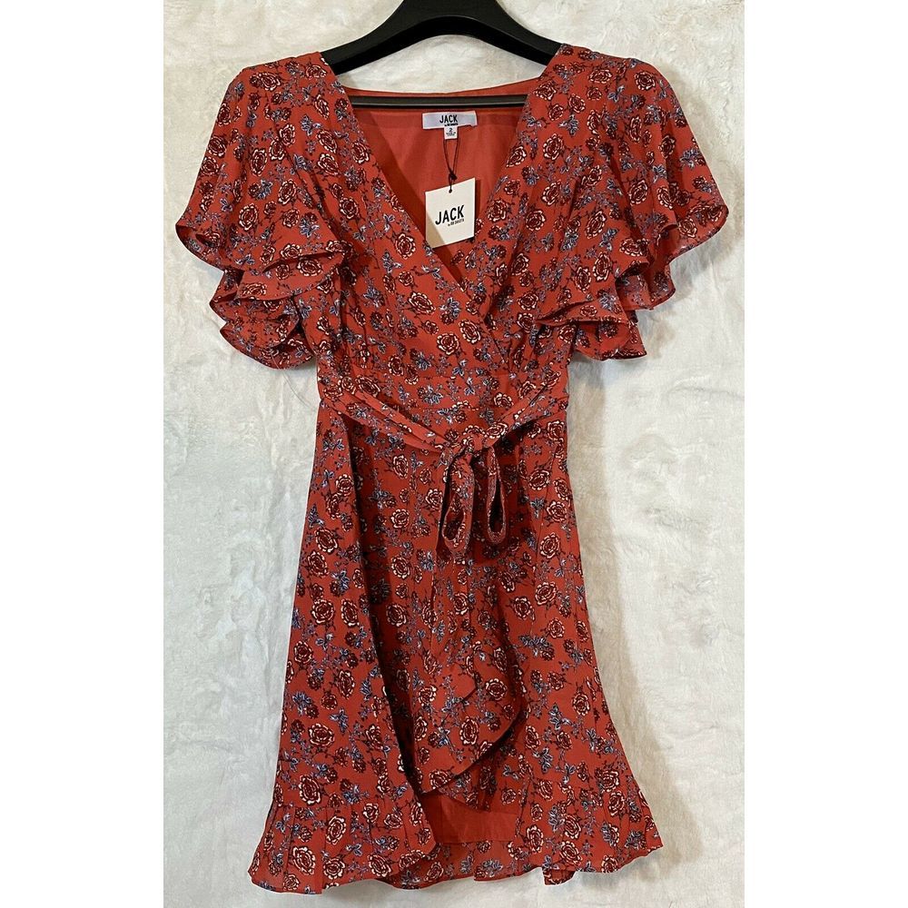 Jack By BB Dakota NWT Mini 2 Red Faux Wrap Ruffle